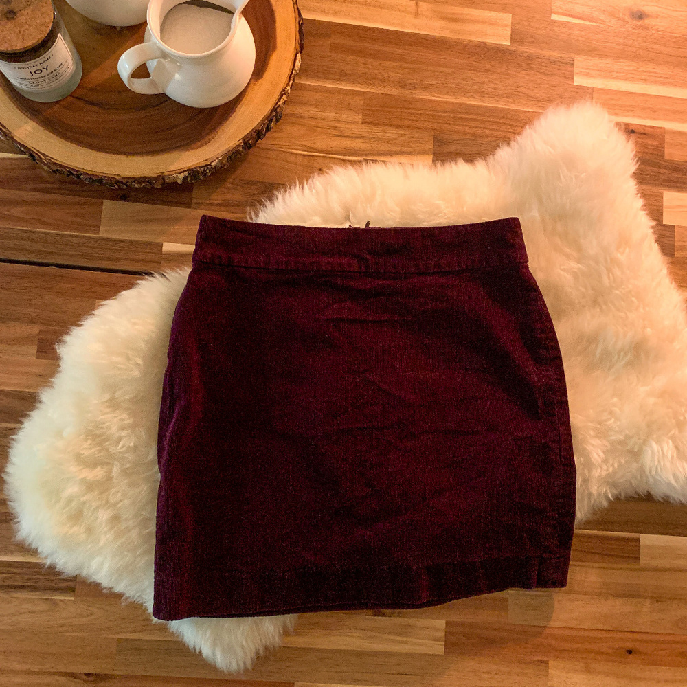 Banana Republic Plum Corduroy Mini Skirt